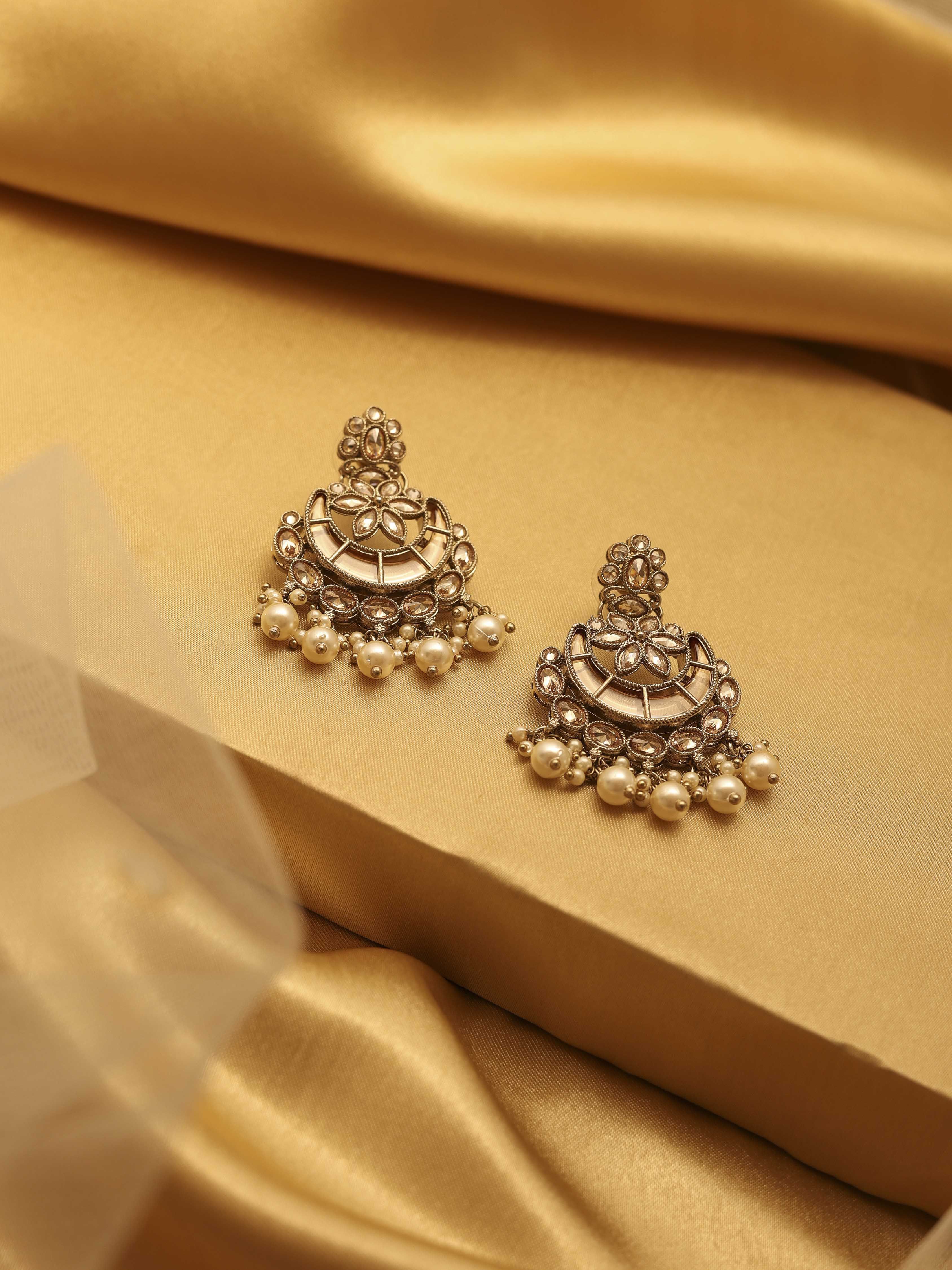 Pearl Gold Plated Brass Jhumka image number 0