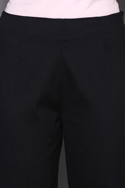 Black Viscose Lycra Solid Pant image number 1