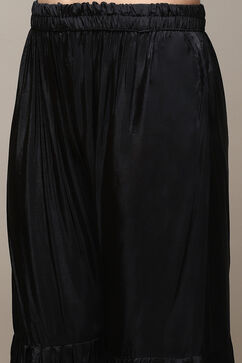 Black Chinon Printed Unstitched Suit Set image number 3