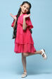 White Chiffon Dobby Tiered Dress image number 0