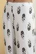 Black & White Viscose Rayon Floral Straight Kurta Set image number 2