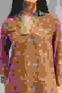 Rust Printed Straight Suit Set image number 1