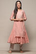 Dull Pink Polyester Blend A-Line Kurta image number 5