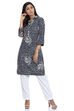 Blue Straight Cotton Printed Kurta image number 0