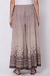 Sand Brown Cotton Flax Palazzo image number 4