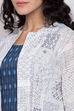 White And Indigo Cotton Front Open Printed Kurta image number 1