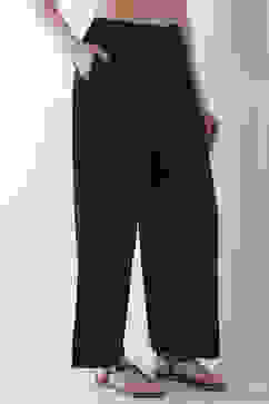 Black Viscose Rayon Straight Palazzos image number 3