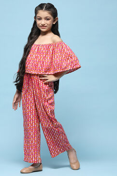 Pink Printed Rayon Jumpsuit image number 2