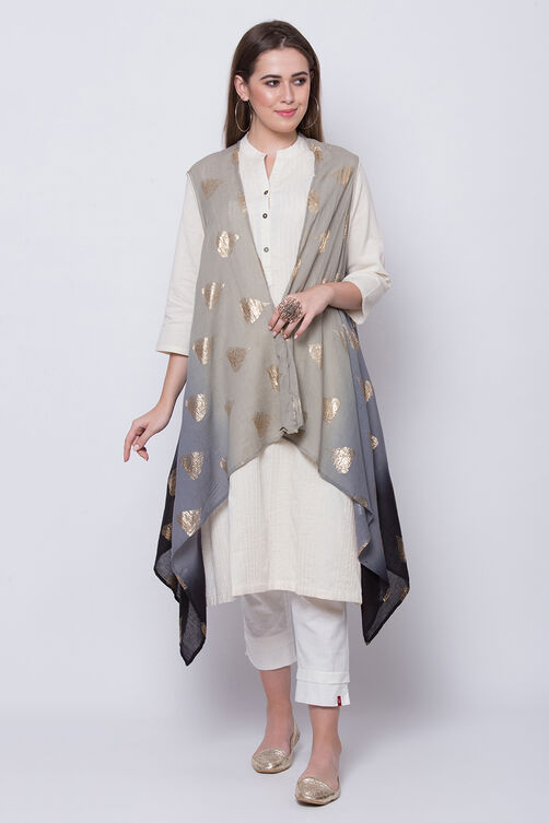 Natural Cotton Flax Straight Solid Kurta image number 0
