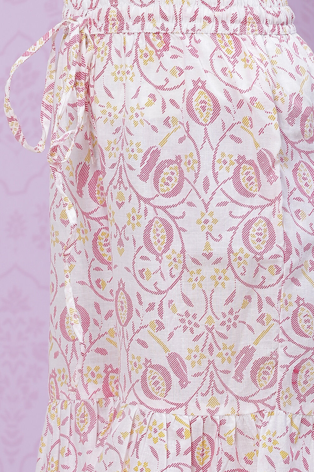 Red Art Silk Straight Top image number 5