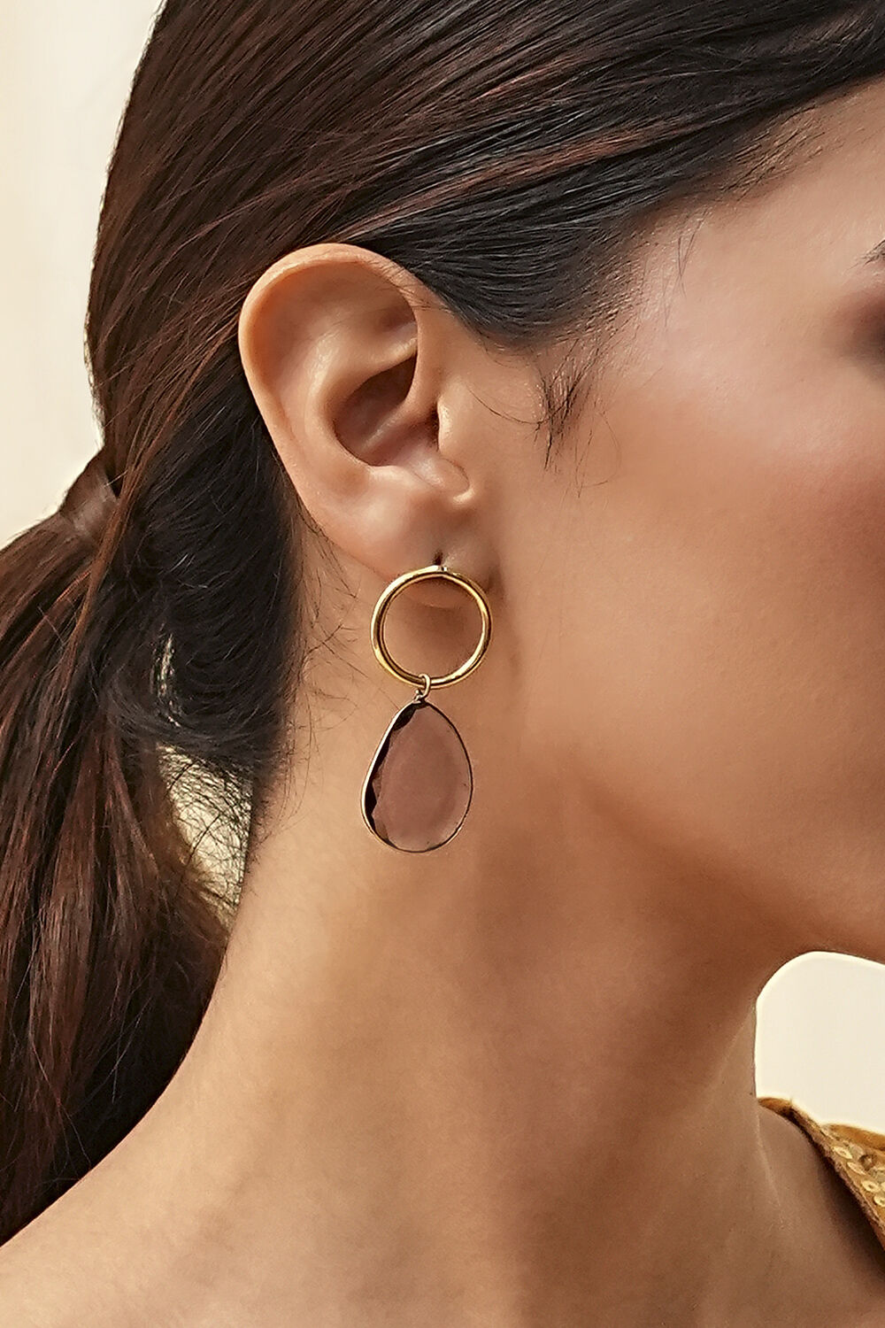 Purple Stone Earrings image number 1
