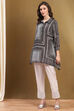 Black Viscose Blend Hand-Blocked Printed Short Kurta image number 0