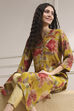 Yellow Floral Printed Straight Kurta image number 0