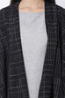 Grey Kurta And Lapel Cascade Yarndyed Shrug image number 1