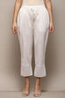 White Cotton Regular Solid Pants