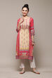 Deep Fuchsia LIVA Straight Printed Kurta image number 0