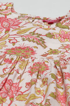 Off White & Red Rayon Printed Sleepwear image number 1