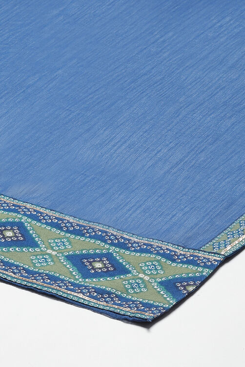 Indigo LIVA Kalidar Kurta Pant Suit Set image number 5