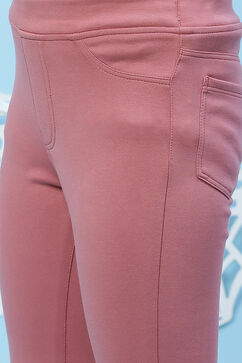 Onion Pink Straight Poly Span Girls Bottom Wear image number 1