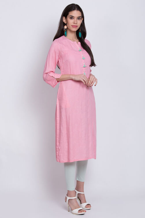 Ice Blue Rayon Straight Kurta image number 3