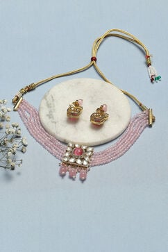 Light Pink Brass Necklace Set image number 2