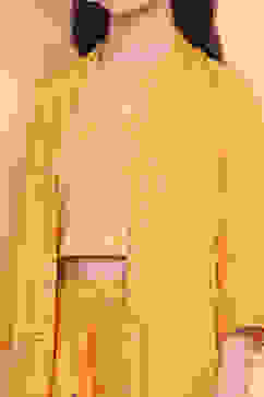 Yellow Printed Festive Fusion Set image number 1