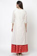 Off White Art Silk Straight Kurta image number 4