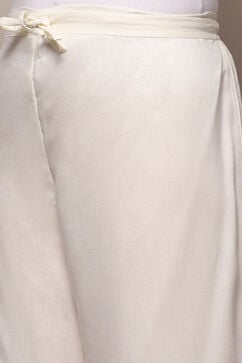 White Pink Rayon Gathered Suit Set image number 2