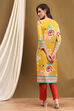 Pink Floral Printed Straight Kurta image number 3