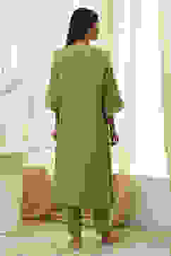 Green Solid A-Line Suit Set image number 4