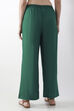 Blue Viscose Rayon Straight Palazzos image number 5