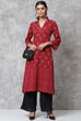 Plum Straight Acrylic Kurta image number 5