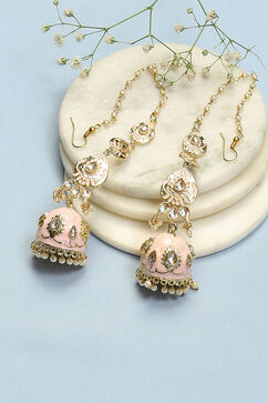Light Pink Brass Earrings image number 0