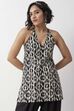 Black Cotton Printed Regular Short Kurti image number 3