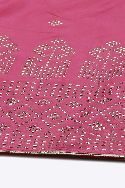 Fuchsia Cotton Girls Straight Kurta Sharara Suit Set image number 1