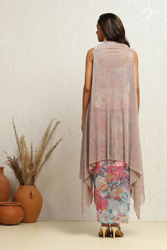 Multi-coloured Georgette Floral Printed Fusion Set image number 4