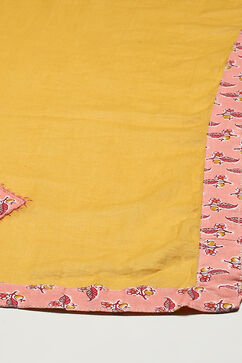 Peach Cotton Handloom Unstitched Suit Set image number 4