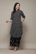 Grey Cambric Narrow Kurta Pant Suit Set image number 0