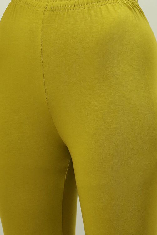 Camel Cotton Blend Solid Churidar image number 1