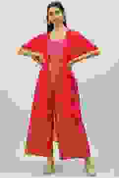 Fuchsia Art Silk 2 Piece Set image number 0