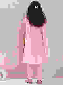 Pink Polyester Flared Printed Suit Set image number 5