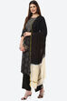 Black Cotton Unstitched Suit Set image number 7