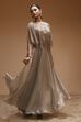 Grey Polyester Floral Embroidered Lehenga Set