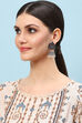 Oxidised Dark Blue Earrings image number 3