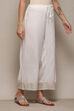 Off White Viscose Regular Solid Palazzo image number 3
