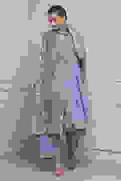 Blue Floral Printed Asymmetric Suit Set image number 0