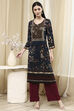 Berry Maroon Solid Straight Palazzos image number 0
