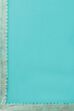 Turquoise Printed Cotton Straight Suit Set image number 3