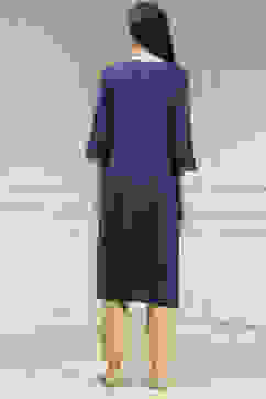 Blue Solid Straight Kurta image number 3