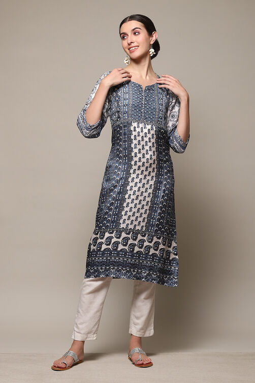 Green Viscose A-Line Printed Kurta image number 0